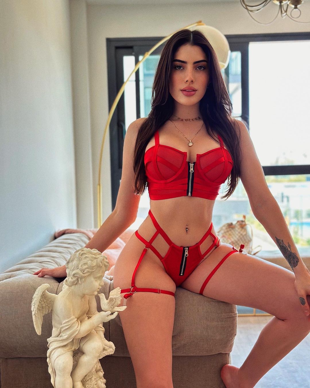 Paulina Franco López Radiates Holiday Elegance in a Ravishing Red Ensemble